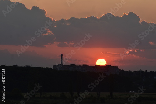 sunset over the city