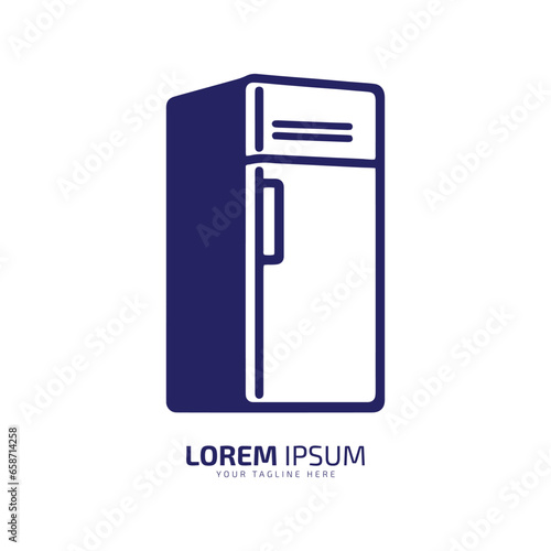 Minimal and abstract logo of fridge icon freezer vector ice concept silhouette isolated
