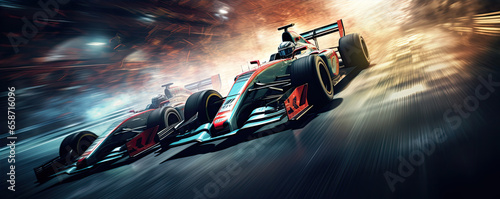 Motor sports race or competitive team racing.