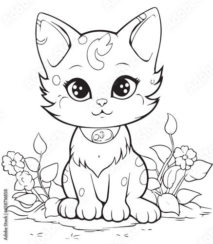 Meow Cats Coloring page for Kids