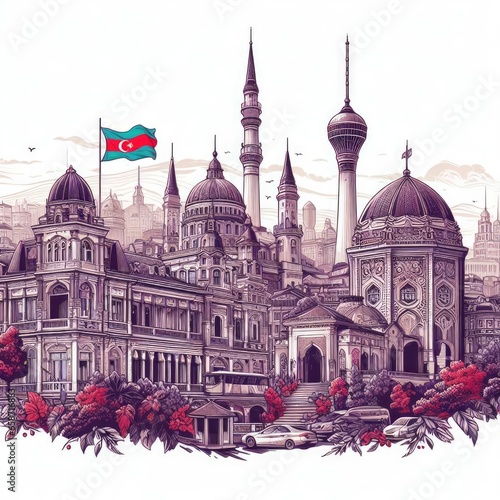 Azerbaijan flag independence day 8 noyabr day of victory constitution day 