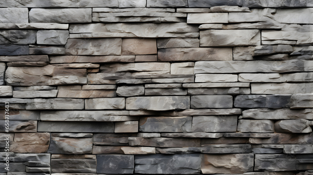 Fototapeta premium Generate an image depicting a detailed rock wall similar to a stacked stone retaining wall.