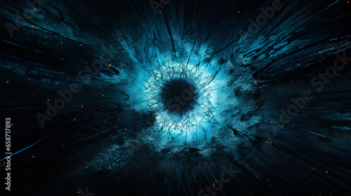 blue explosion black Circle in the centre