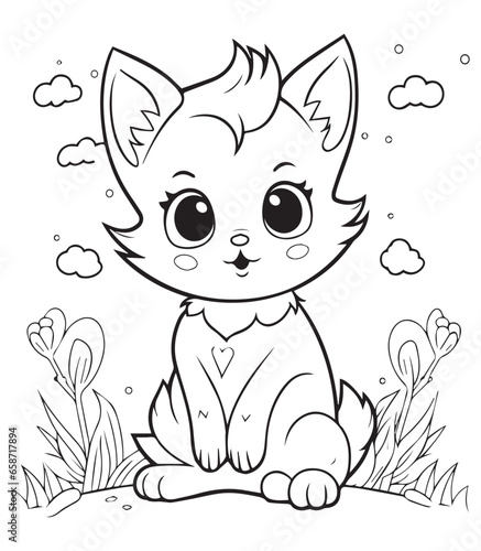 Meow Cats Coloring page for Kids