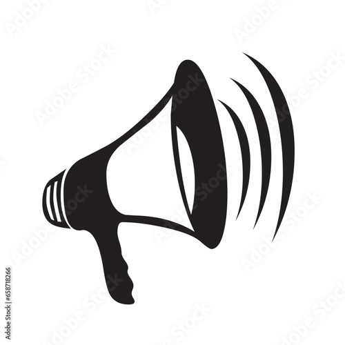 Megaphone flat icon isolated on white background. Speaker symbol. Loudspeaker vector illustration.