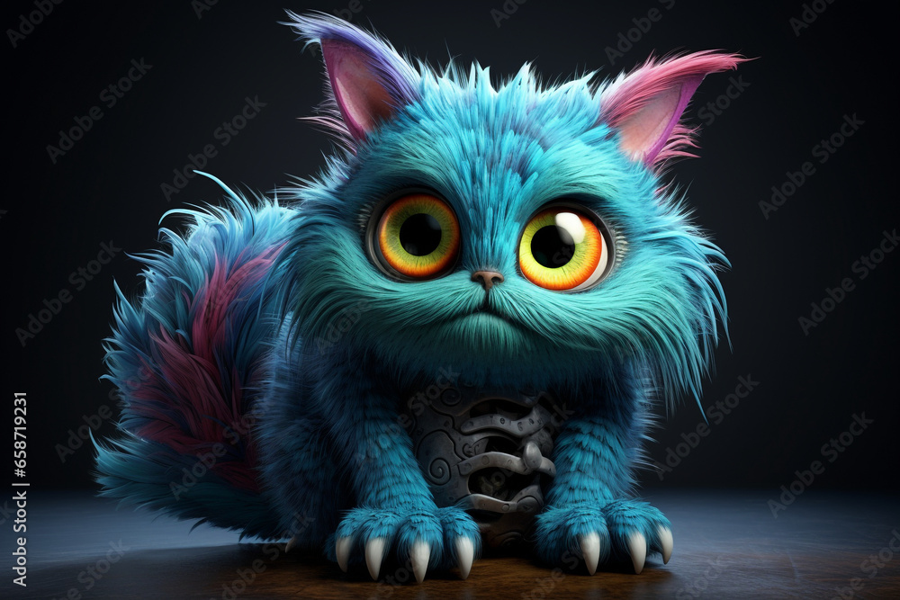 cute cartoon cat monster