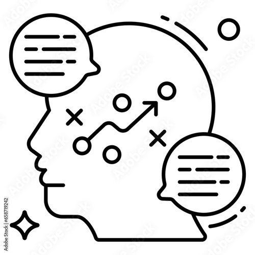Conceptual flat design icon of tactical mind