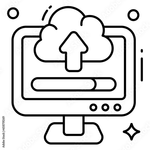 Modern design icon of cloud upload
