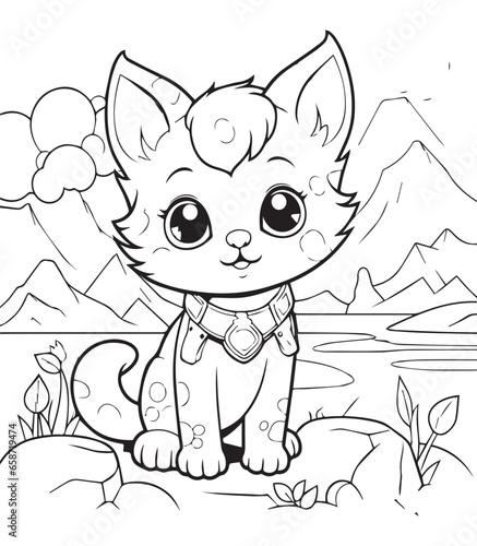 Meow Cats Coloring page for Kids