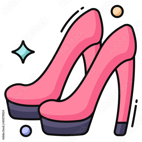 A beautiful design icon of heels