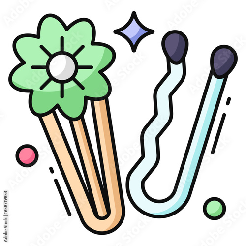 A beautiful design icon of hairpins