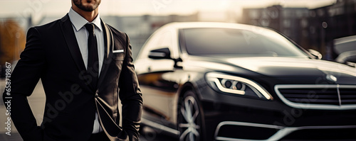 Businessman driver near luxury car © Michal