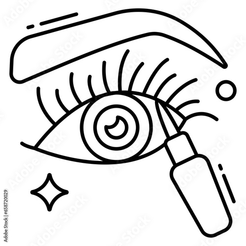 A beautiful design icon of applying eyeliner 