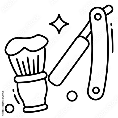 A flat design icon of shaving accessories 