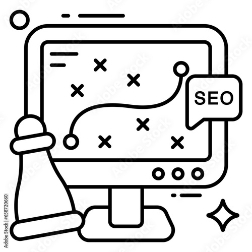 Conceptual flat design icon of digital strategy 