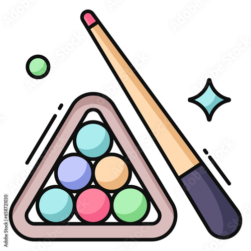 A trendy vector design of billiard cue