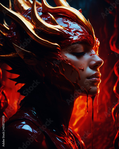 portrait of a woman with a mask