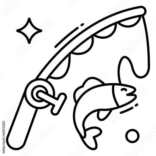 Trendy vector design of catching fish