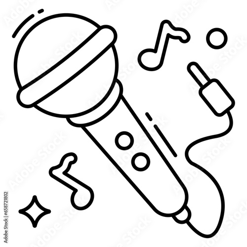         Icon of singing mic in flat design