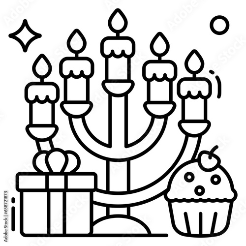 Unique design icon of chandelier 