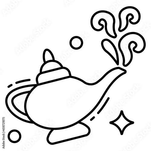 A unique design icon of magic lamp