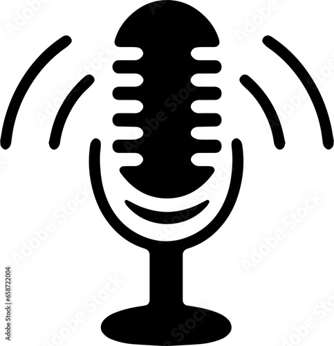 Professional Microphone and Audio Recording Device Icon Isolated on White Background for Podcasting and Speech