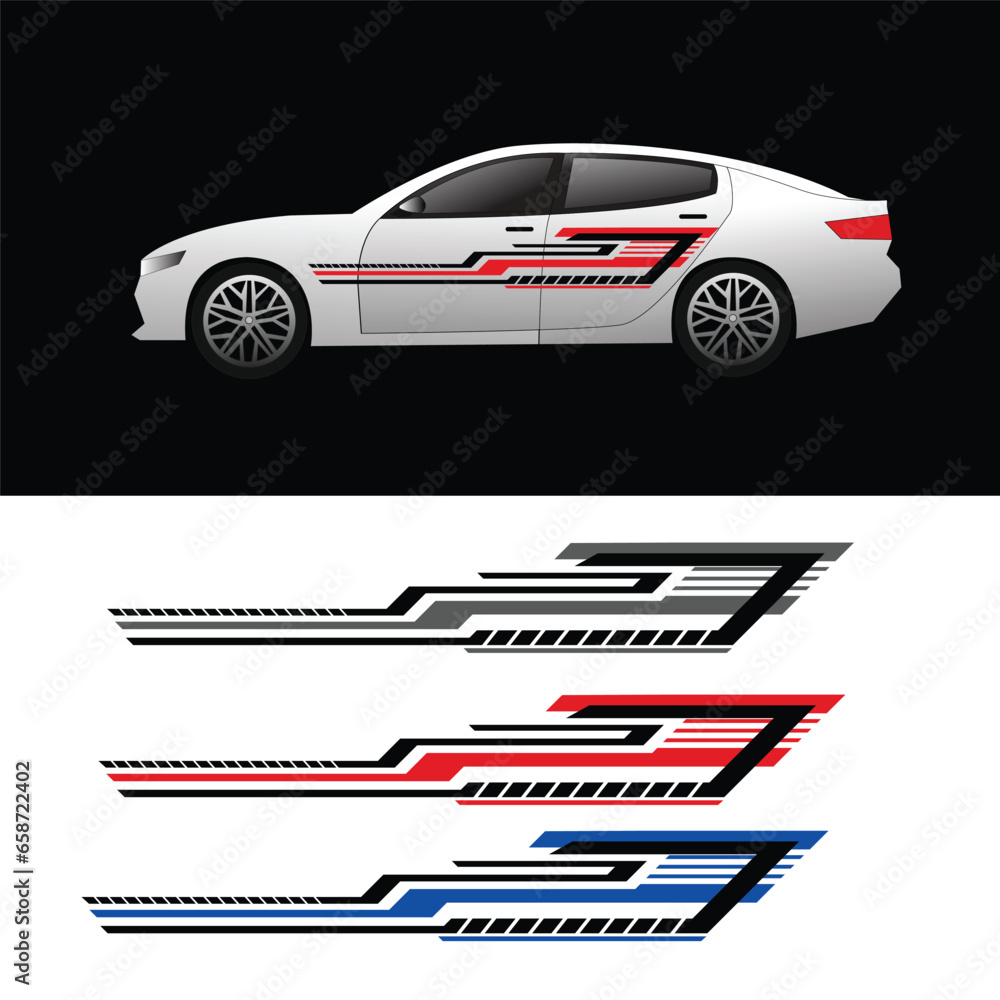 vector striped car decal design. modified car decals