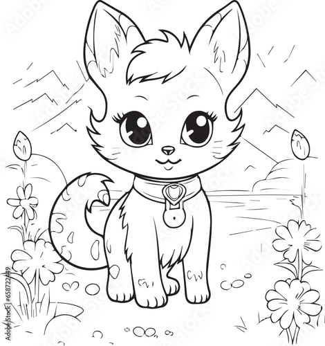 Meow Cats Coloring page for Kids