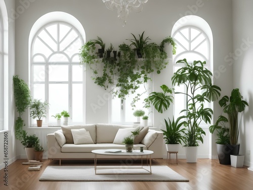 Cosy Living Room with Plants