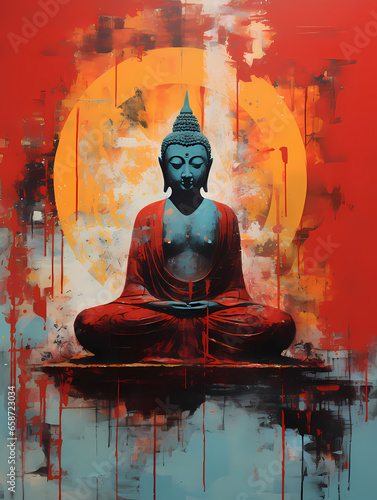 Wallpaper Mural Bouddha assis en pleine méditation Torontodigital.ca