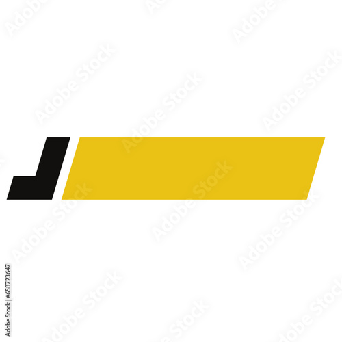 black and yellow title bar