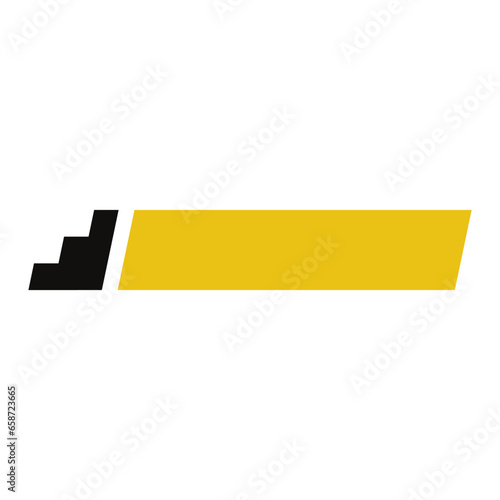 black and yellow title bar