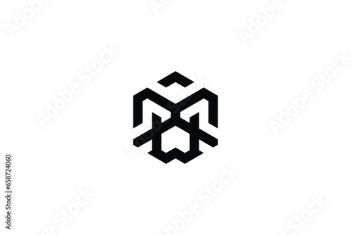 Monogram Letter MXW Modern Initial Logo Design  MXW  linked circle uppercase monogram logo