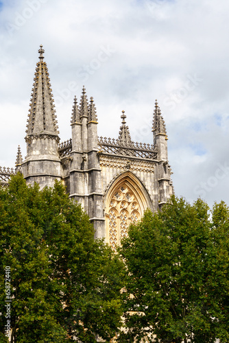 detail view of the convent cathedral in batalha portugal
