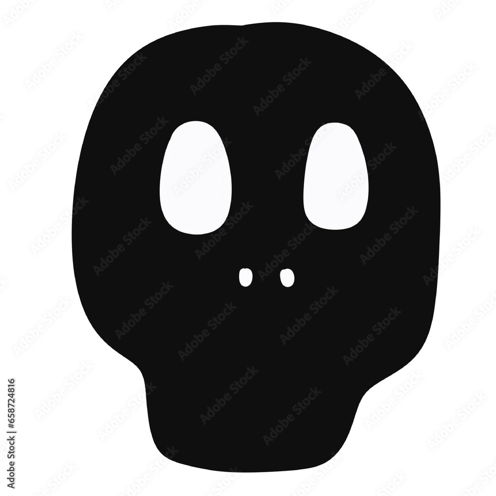 Fototapeta premium Black skull Halloween 