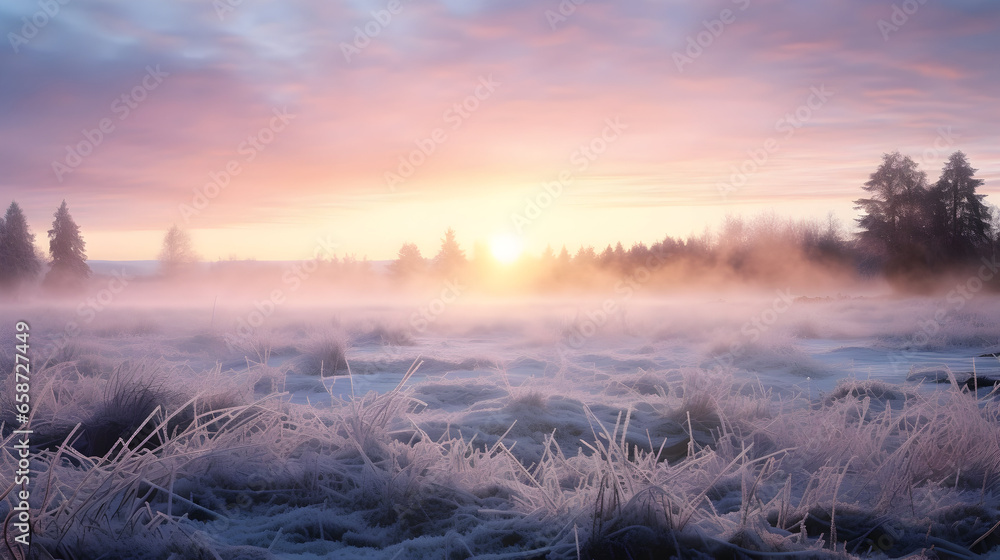 sunrise in the winter morning sunrise in the winter morning