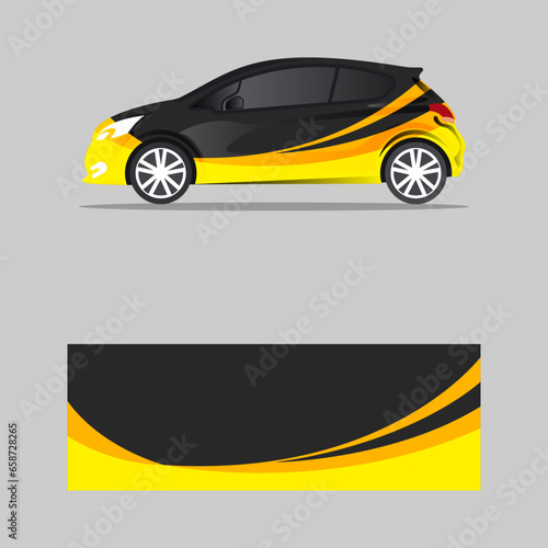wrapping car decal wave design vector