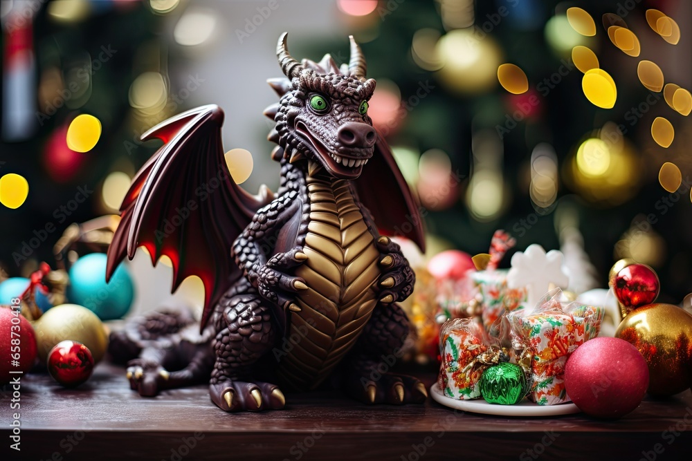 chocolate New Year dragon figurine