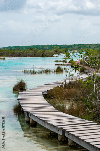 blue river rapids connection to the bacalar lake photo