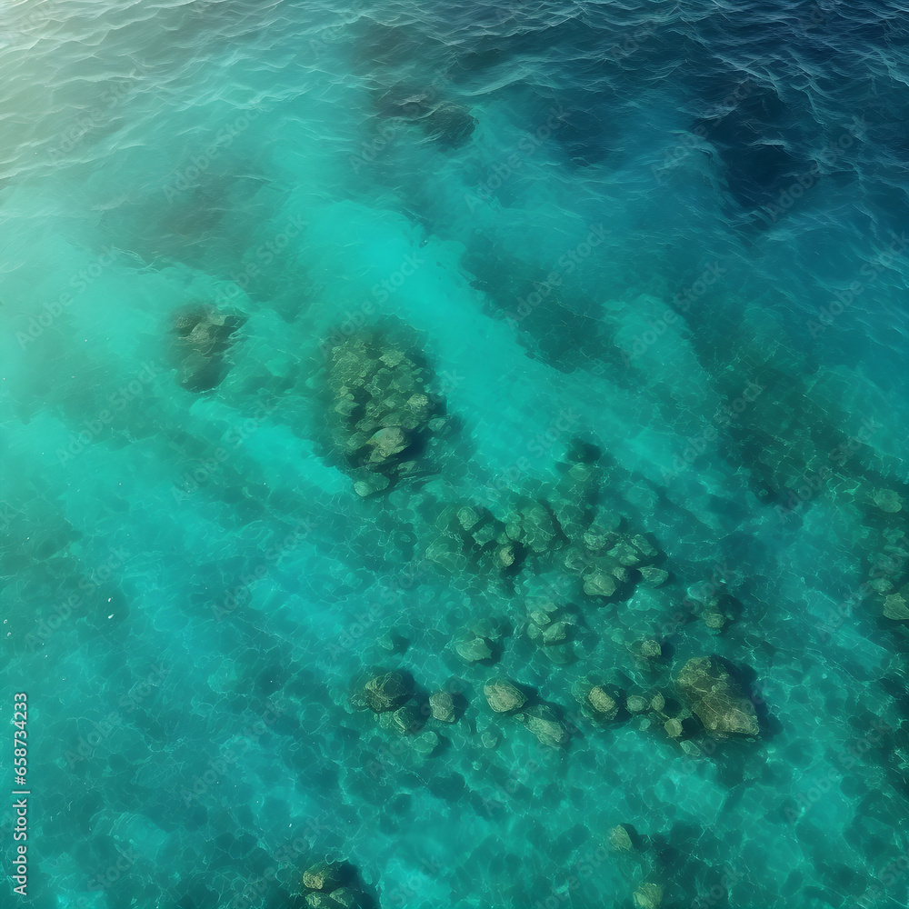 Fototapeta premium An aerial view of a turquoise sea