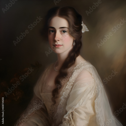 A woman in a white viceregal dress