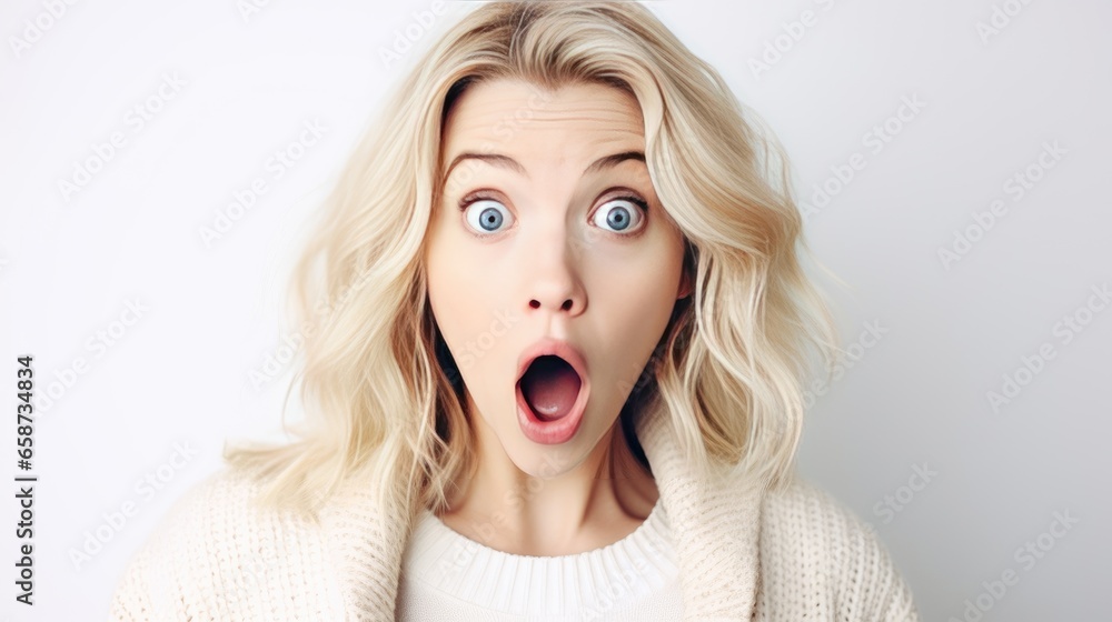 Portrait of a shocked young woman Portrait of a shocked young woman