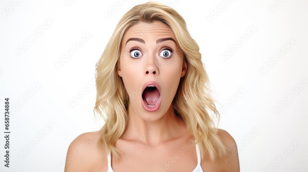 Portrait of a shocked young woman Portrait of a shocked young woman