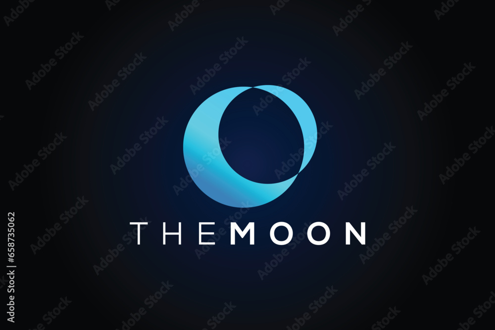 Minimal Moon trendy vector logo design Minimal Moon trendy vector logo design