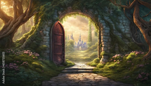 Magical doorway to castle