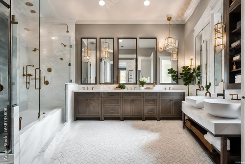 Transitional Bathroom Design: Where Functionality Meets Style. © Johnny Sins