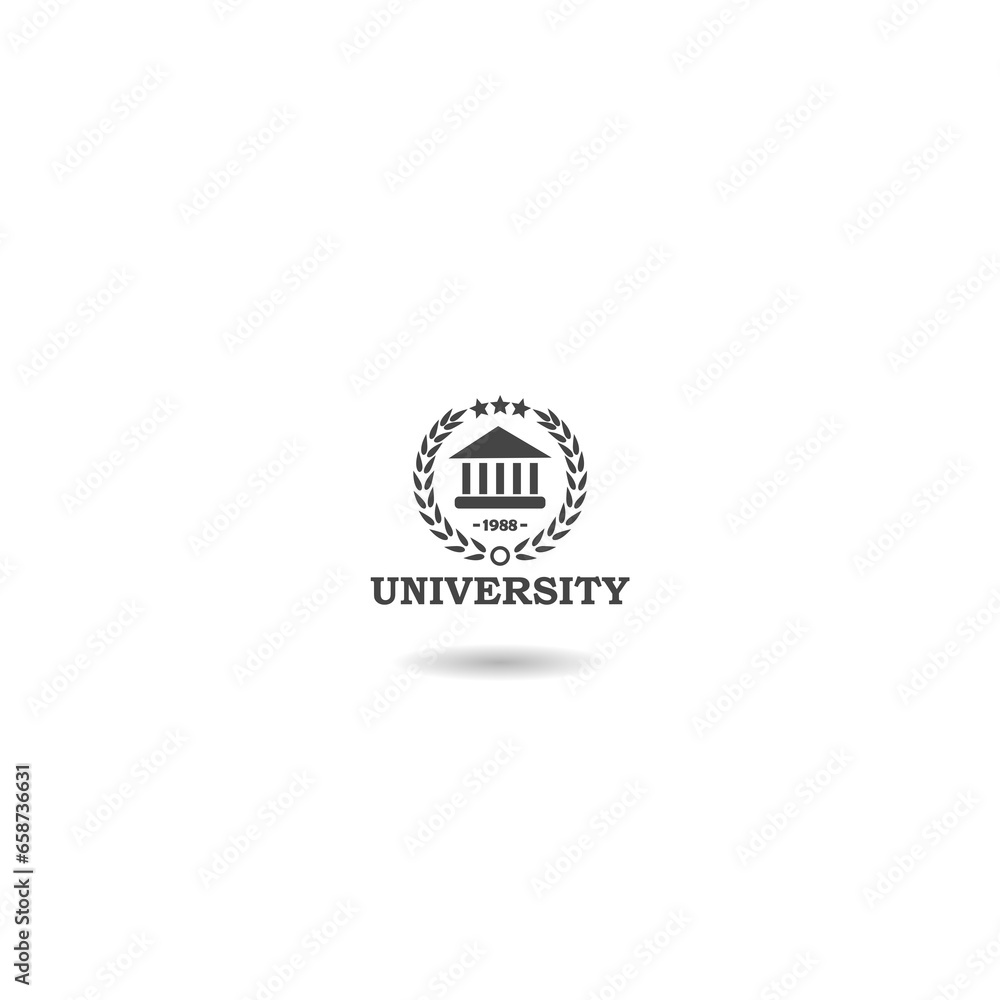 University college school logo template icon with shadow University college school logo template icon with shadow