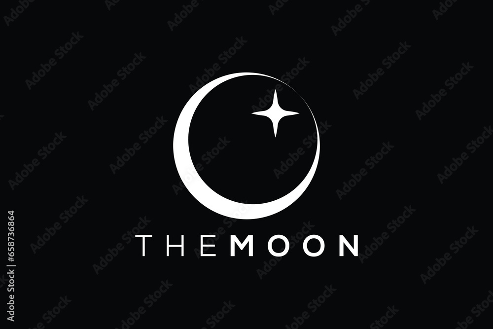 Minimal Moon trendy vector logo design
