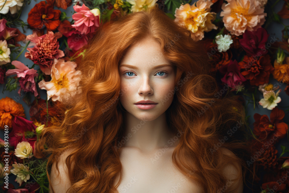 Beautiful red-haired young woman