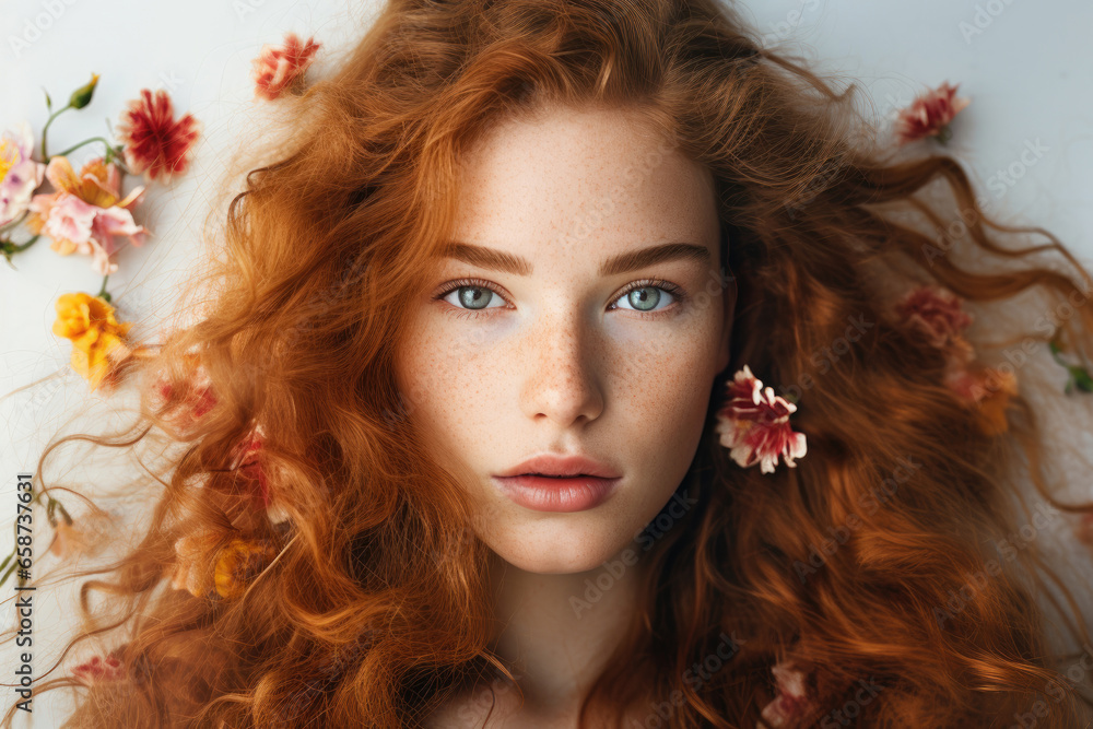 Beautiful red-haired young woman